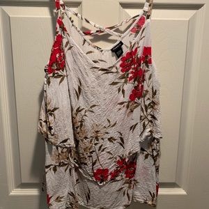SOPHIE - WHITE & RED FLORAL SWING CAMI